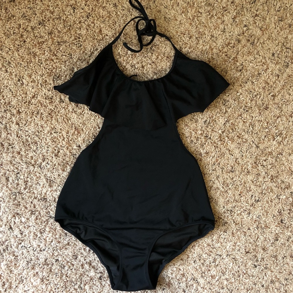 Victoria’s Secret Ruffle Hakter Black One-Piece M